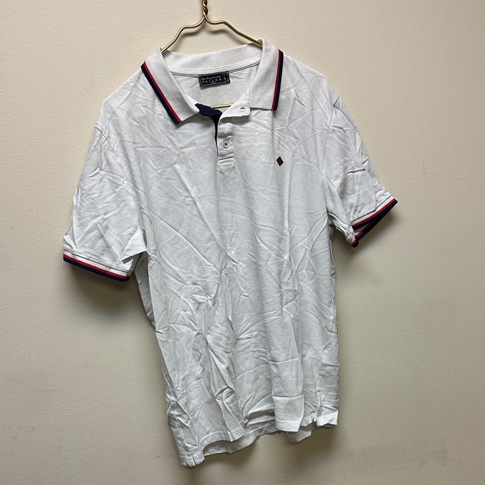 Raymond White Polo with Red and Navy Trim
